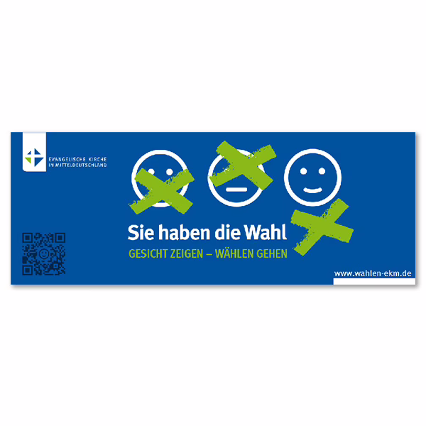Banner Gesicht zeigen - Wählen gehen (Querformat, klein)